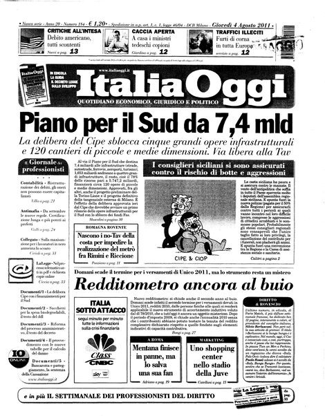 Italia oggi : quotidiano di economia finanza e politica